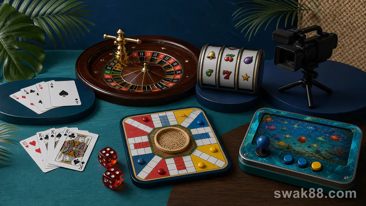 Popular casino game formats arranged for comparison