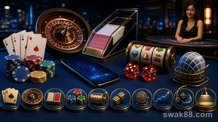 Ten casino game formats arranged for comparison